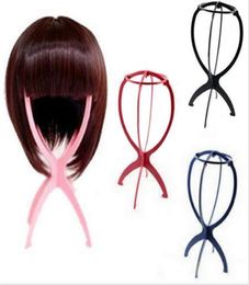 5pcs Cheap Wig Stand Folding Plastic Wig Stand Stable Durable Hair Support Display Wigs Hat Cap Holder hair extension tools5719948