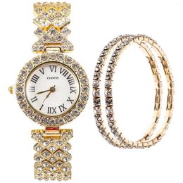 Wristwatches 2 Pcs Quartz Watch Bracelet For Girls Fashion Kids Lady Watches Mother Memorial Gifts