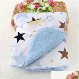 Blankets Swaddling Flannel Baby Blanket Super Soft Infant Receiving Envelope Cotton Ddle Bedding Sheet Stroller Warm Wrap Drop Deliver Otdgh