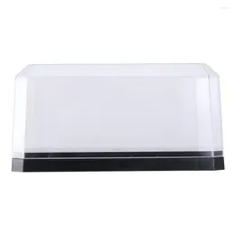 Bottles Rectangle Clear Display Case Box 9.6x 4.8x 4.8inch Plastic Action Figures Showcase With Black Base