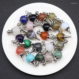 Pendant Necklaces 10pcs 18x40mm Mix Natural Stone Crystal Pendants For Necklace Making Divination Geomancy Energy Jewelry Gifts
