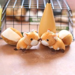 Keychains Cute Pet Comes-Kawaii Big-tail Squirrel Pendant Men Women Key Chains Lovers Creative Plush Ring Holiday Gifts Toys