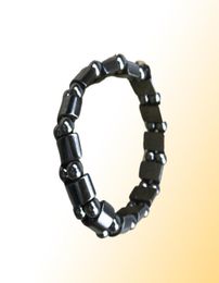 WholeNAB031 1pc High Quality Men Women Black Natural Magnetic Hematite Therapy Arthritis Beads Bracelet 18cm1057779