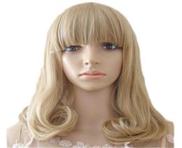 WoodFestival bob wig blonde curly wig with bangs pear linen short hair wigs heat resistant Fibre synthetic women9186519