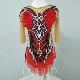 Stage Wear LIUHUO Rhythmic Gymnastics Leotard Competitive Cheerleading Performance Red For Children