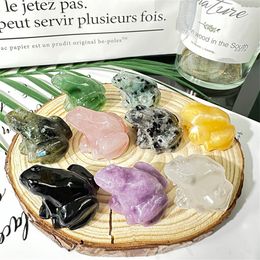 Quartz Carving Frog Shape Crystal Healing Decoration Animal Ornaments Yoga Crafts Drop Delivery Jewelry.