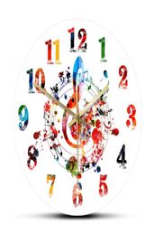 Colorful Gclef Treble Symbol with Music Notes Wall Clock Creative Rhythmic Ornate Home Decor Melody Musical Sign Art Wall Watch6278422