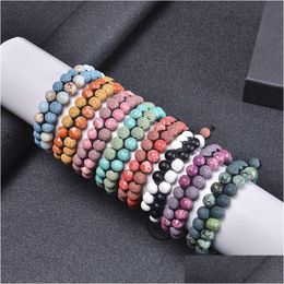 Chain Color Lava Stone Bracelet Double Woven Imperial Layer Row Adjustable Essential Oil Bracelets Drop Delivery Jewelry Bracelets Dhvit