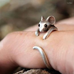 Cluster Rings CAOSHI Fancy Mouse Opening Ring Lady Teen Girl Cute Fashion Finger Jewellery Gift Delicate Chic Animal Accessories For Daily