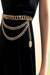 Tassel Gold Chain Belt For Women Dresses Designer Brand Punk Fringe Silver Waist Belts Female Metal Golden Dress 1052503736