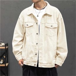 Men's Jackets Fall Winter Single Button Casual Denim Long Sleeved Outdoor Resort Vintage Shirt With Lapel In Solid Colour Jacket