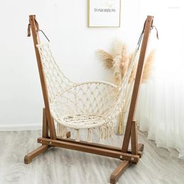 Camp Furniture Swing Indoor Home Outdoor Cradle Chair Courtyard Basket Solid Wood Rocking Leisure Single Minimalist