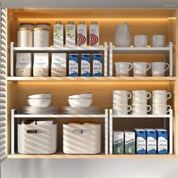 Kitchen Storage Cabinets Counter Shelf 2 Layers Durable Iron Organising Rack For Under Sink Pantry Desktop Drawer
