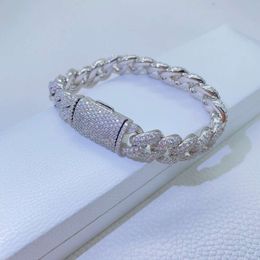 bracelet necklace mossanite Fine Jewelry Women Micro Paved Cuban Bracelets D VVS Lab Diamond Cuban Link Chain Iced Out 925 Silver Cuban Bracelet