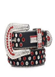 Waistband Mens designerbelt red and white artificial diamond glittering decoration womens rhinestone belts cinturon ceinture p2230721