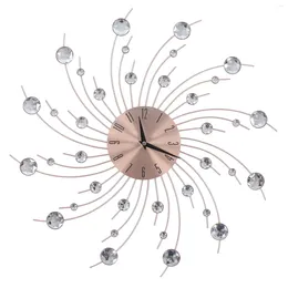 Wall Clocks Decorative Clock Rustproof Exquisite Rose Gold High Accuracy Wrought Iron For Bedroom Office