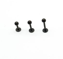 Black Labret Ring Lip Stud Bar Steel 16 Gauge Popular Body Jewellery liage Tragus Piercing Chin Helix Wholesa8836221