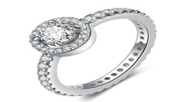 925 Sterling Silver CZ Diamond RING with gift box set Fit style Wedding Rings Engagement Jewelry for Women4308897