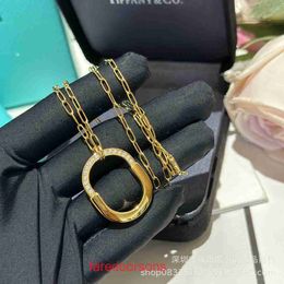 Top Quality Tifannissm necklace For women online store New T Family LOCK Necklace Lock Head Medium Smooth Faced Diamond Plated 18K