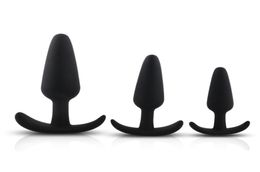 3PCSlot Silicone Anal Trainer Set Anal Beads Kit Butt Plug Prostate Massager Unisex Anal Sex Toy Adult Erotic Products for Men Y13086583