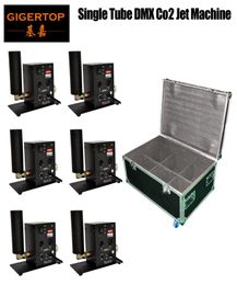 Flight Case 6in1 Packing Single Nozzle Stage Co2 Jet Machine Column Jet Direction Switchable 1M5M Jet Height DMX512 2CH ControlM8315501