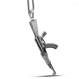 Pendant Necklaces Saiye 316L Mens Stainless Steel Huge Large Gun Necklace Chain Fashion Jewellery Wholesale
