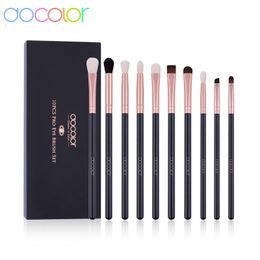 Docolor Makeup Brushes 10pcs Professional Eye Makeup Brushes Eyeshadow Blending Eyeliner Eyebrow Brush Beauty Make Up Brush Set240102