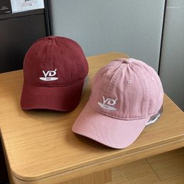 Ball Caps Couple Street Vintage Embroidery Letter Distressed Baseball Cap Women's Peaked Men