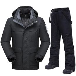 Jackets New Ski Jackets Men Brands Winter Warm Down Liner Snow Ski Suit Windproof Waterproof Mountain Snowboarding Jackets and Trousers