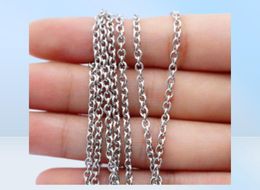 ship Jewellery Whole 10pcs Lot Smooth stainless steel silver thin 3mm Round Rolo Link chain necklace Fashion Jewellery Women 79685438011492