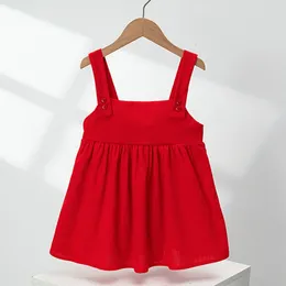 Girl Dresses Toddler For Girls Sleeveless Corduroy Autumn Winter Red Colour Christmas Little Kids Clothing