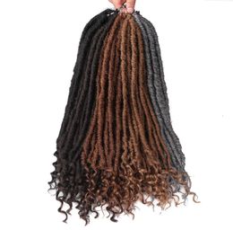 20inch Goddess Faux Locs Crochet Braids Natural Synthetic Hair Extension 18standsPack With Curly Ends7296360
