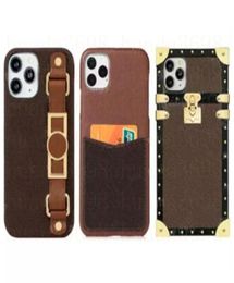 Fashion Classic Designer Phone Cases for iPhone 14 14pro 14plus 13 12 11 pro max Xs XR Xsmax Leather Wristband Luxury Cellphone Co5226221