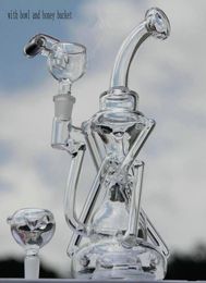 Hookahs BONG! Glass bong Recycler water pipe High quality Oil Rigs Hybrid Two function Hand make glass art built in claim catchers