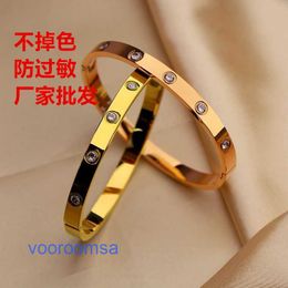 Trend fashion versatile Jewellery good nice Car tires's Titanium steel bracelet rose gold stainless card internet celebrity Instagram trendy With Original Box