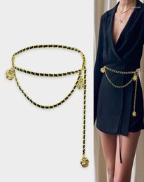 Belts Fashion Gold Chain Belt Female Waist Adjustable Tassel Metal For Women High Quality Easy Waistband Thin Strap9297547