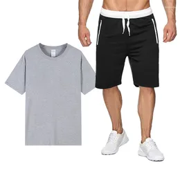 Men's Tracksuits Summer Cotton Linen Shirt Set Casual Outdoor 2-Piece Suit Andhome Clothes Pyjamas Comfy Breathable Beach Short Sleeve BSL
