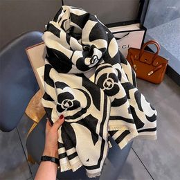 Scarves 2024 Cashmere Scarf For Women Winter Pashmina Wraps Warm Shawl Thick Blanket Elegant Poncho Bufanda Echarpe Bandana