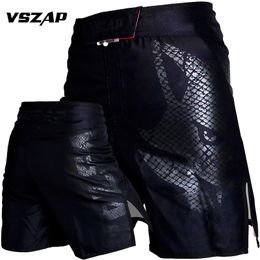 VSZAP Giant Matte Particle Wolf Shorts Fighting Competition Training Sports Quick Dry Fighting Shorts Jujutsu Gym Running MMA Muay Thai
