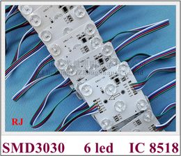 Tam renkli LED Işık Modülü IC 8518 Break Noktadan Özgeçmiş 2811'den Daha İyi SMD 3030 DC24V 6 LED 4W Diffüz Yansıtma lensi