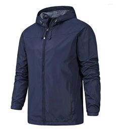Men S Jackets Casual Hooded Lightweight Waterproof Windbreaker Jacket Coat Regular Fit For Spring Autumn Outdoors Hiking