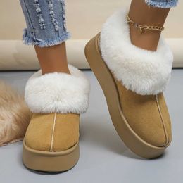 Winter Fluffy Fur Warm Snow Boots Women Thick Bottom Non Slip Cotton Padded Shoes Woman Plush Chunky Platform Ankle Botas 230922