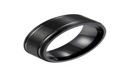 Loredana 8mm Black and White Gold Three Colors Solid Color Matte Double Bevel Stainless Steel Men039s Rings Tailored for Men Q05814076155