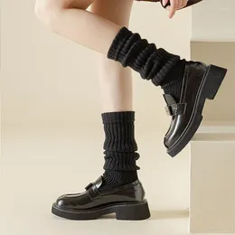 Women Socks INS Warm And Versatile Fashion Style Female Solid Colour Calf Leggings Kawaii For Girl JK Cosplay Pile Up