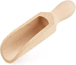 Coffee Scoops 1 Pc Wooden Spoons 5.5 In Natural Beech Wood Bath Salt Scoop For Flour Sugar Cereal Small Shovels