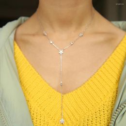 Pendants 925 Fine Silver Delicate Y Boho Beatiful Flower Necklace Dainty Choker Much Layer 2024 Trendy For Women Girl