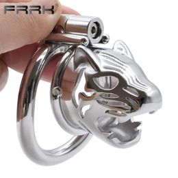 FRRK Cub Chastity Cage Adults Sex Toys for Men Penis Rings Steel Bondage Erotic Product Sexual Shop Male Masturbation Tool 240102