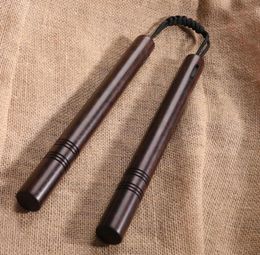 Accessories Solid Wood Blackwood Nunchucks Wooden Actual Combat Performance Rope Nunchaku TwoSection Stick2761233