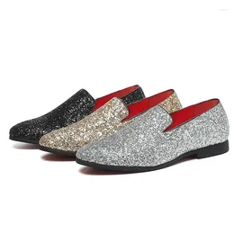 Dress Shoes Men's Loafers Novelty Comfort Glitter Sequin Wedding Casual Party & Evening Walking ShoesSilver Gold Fall Sparkling