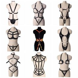 Belts Bdsm Adjustable Handmade PU Bandage Sexy Body Chest Harness Women Leather Strap Gothic Garter Belt Erotic Lingerie282E